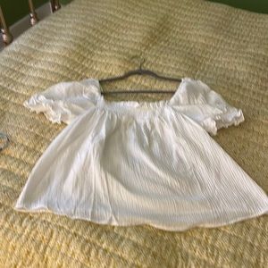 Gauze puff sleeve top